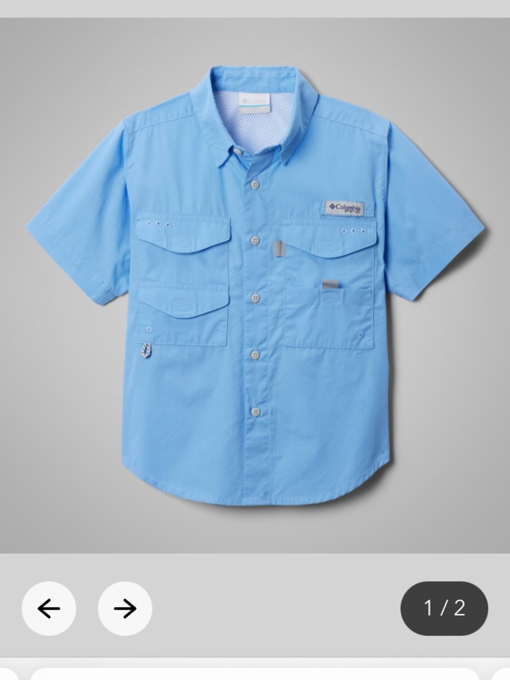 Columbia Light Blue Short Sleeve - size XXS (4/5) - worn 1x